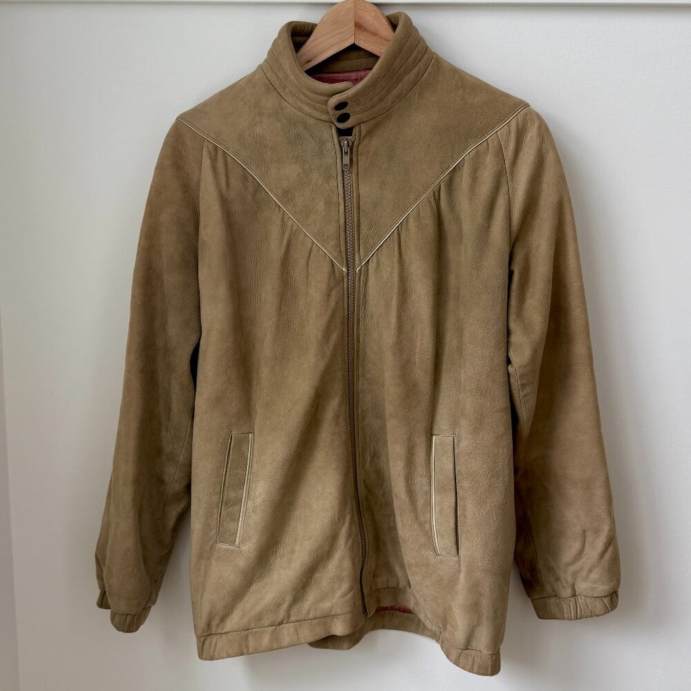 JENO DE PARIS Vintage Suede Bomber Jacket Size 6